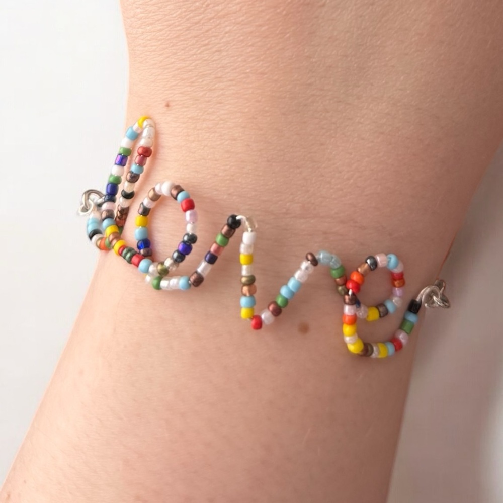 Colorful Beaded 'Love' Bracelet
